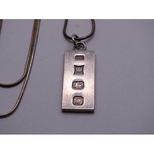 72 - SILVER INGOT PENDANT NECKLACE