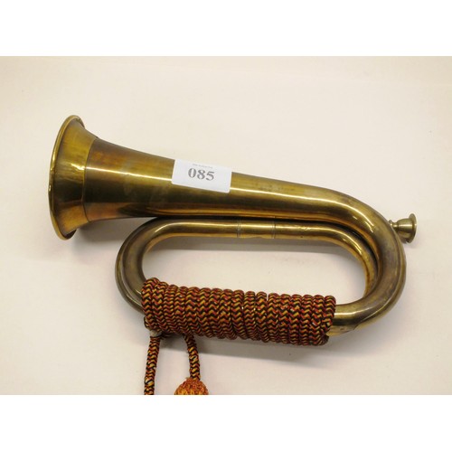 85 - VINTAGE BRASS MILITARY BUGLE WITH TASSELS