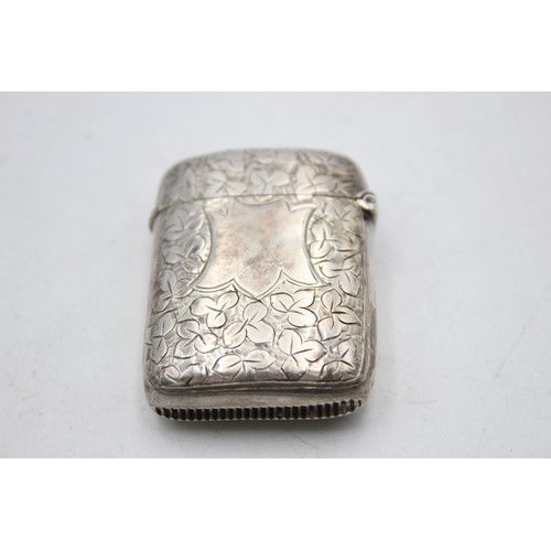 563 - Antique Victorian Hallmarked 1897 London STERLING SILVER Vesta Case (21g)