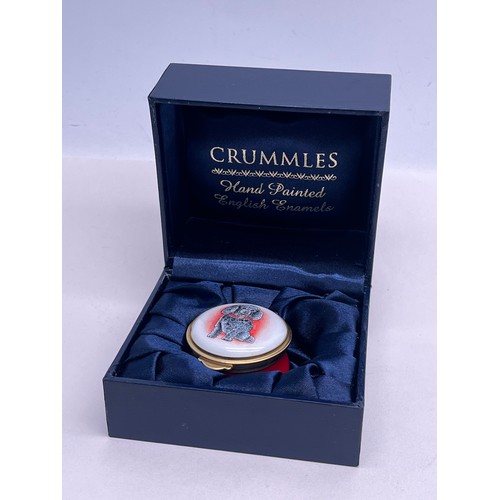 207 - CRUMMLES HAND PAINTED ENGLISH ENAMEL PILL BOX