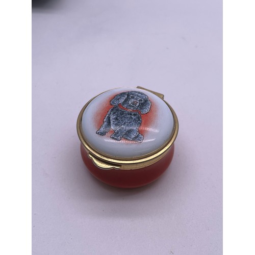 207 - CRUMMLES HAND PAINTED ENGLISH ENAMEL PILL BOX