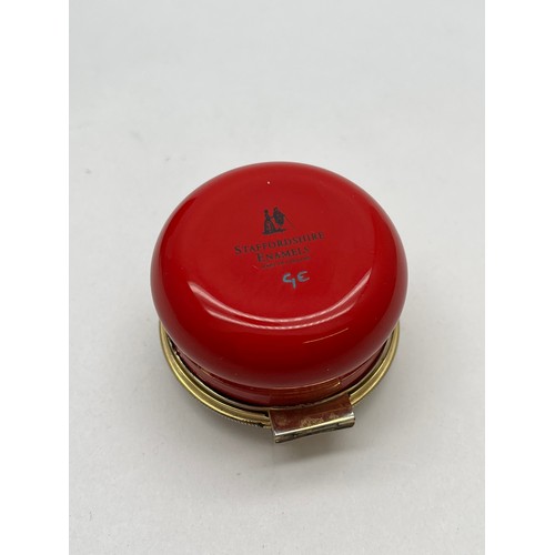 207 - CRUMMLES HAND PAINTED ENGLISH ENAMEL PILL BOX