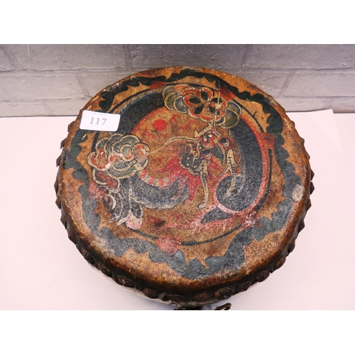 117 - ANTIQUE ORIENTAL DRUM