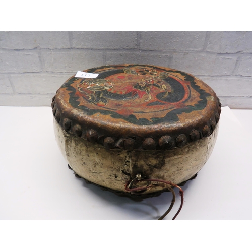 117 - ANTIQUE ORIENTAL DRUM