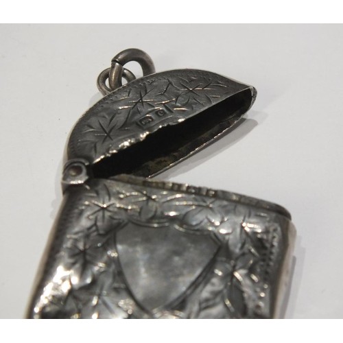 238 - ANTIQUE SILVER HALLMARKED VESTA BIRMINGHAM 1904 AND WHITE METAL VESTA