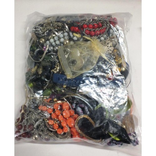 282 - TWO BAGS OF COSTUME JEWELLERY