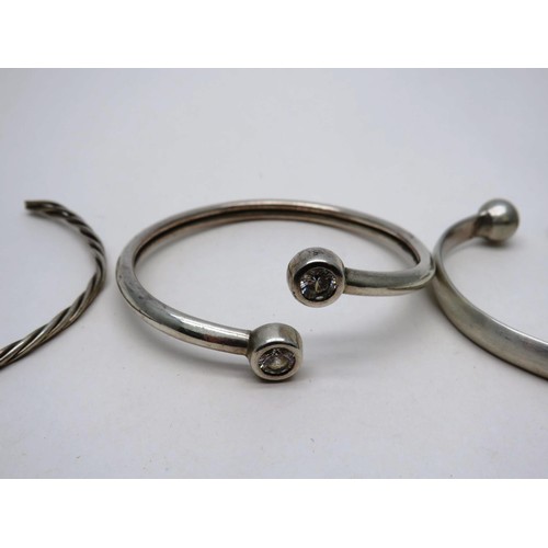 330 - 3 x SILVER BANGLES