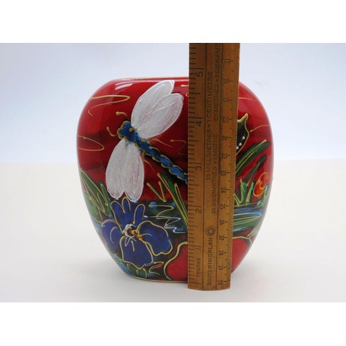 220 - ANITA HARRIS DRAGON FLY VASE