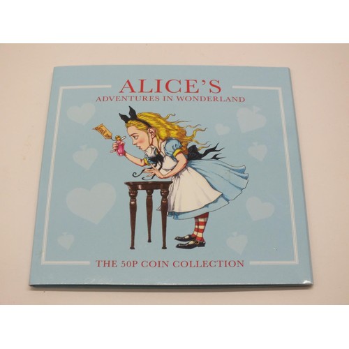 74 - FRAMED ALICE IN WONDERLAND 50P COIN COLLECTION AND 50p ALICE IN WONDERLAND COIN COLLECTION IN  WESTM... 