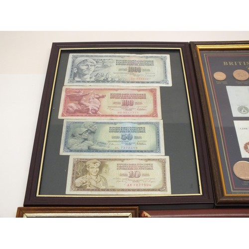 79 - 6x FRAMED COIN, STAMP AND NOTES PRESENTATION SETS