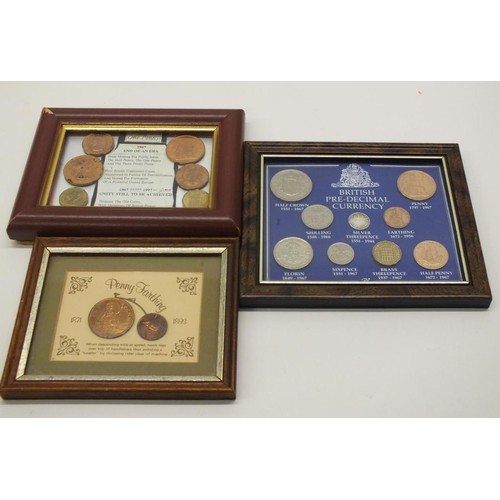 79 - 6x FRAMED COIN, STAMP AND NOTES PRESENTATION SETS