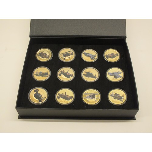 81 - THE RAF WWII AIRCRAFT COIN COLLECTION IN CASE WITH CERTIFICATES OF AUTHENTICITY