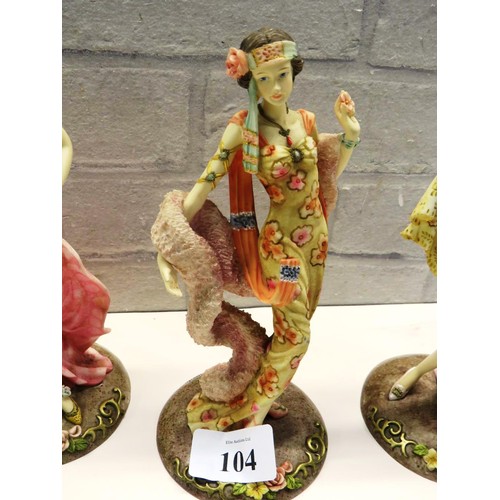 104 - SET OF FOUR LEONARDO CERAMIC FIGURINES - ROARING 20's