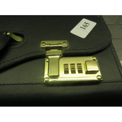 165 - LEATHER BRIEFCASE WITH SECURITY LOCK