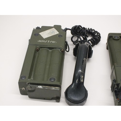 4 - TWO VINTAGE ARMY FIELD TELEPHONES