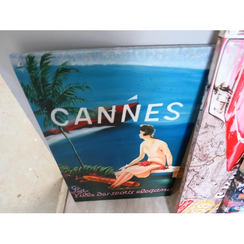 320 - SELECTION OF CANVASSES- CANNES, NEW YORK AND OTHERS