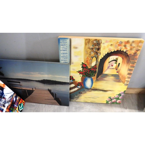 320 - SELECTION OF CANVASSES- CANNES, NEW YORK AND OTHERS