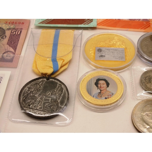 41 - VARIOUS COINS, MEDALS AND BANKNOTES