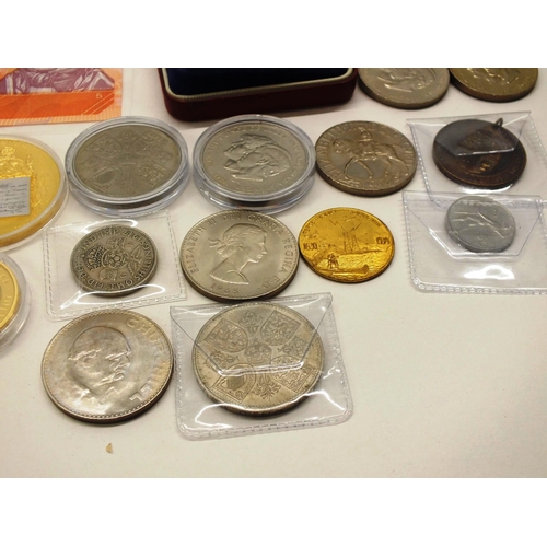 41 - VARIOUS COINS, MEDALS AND BANKNOTES