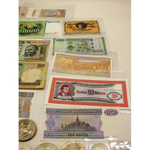 43 - VARIOUS BANKNOTES, MEDALS AND COINS