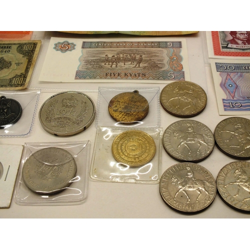 43 - VARIOUS BANKNOTES, MEDALS AND COINS