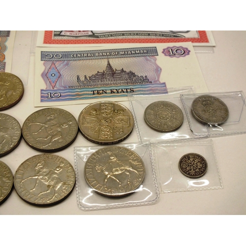 43 - VARIOUS BANKNOTES, MEDALS AND COINS