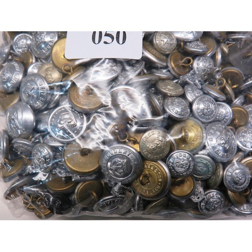 50 - APPROXIMATELY 2KG BAG OF POLICE MILITARY BUTTONS