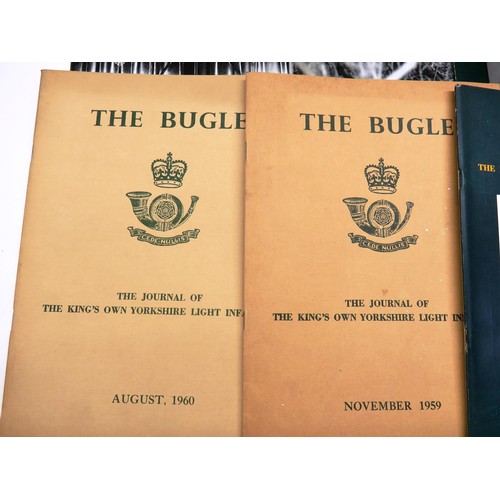 54 - TEN VARIOUS COPIES OF THE BUGLE THE JOURNAL OF THE KINGS OWN YORKSHIRE LIGHT INFANTRY DATING BETWEEN... 