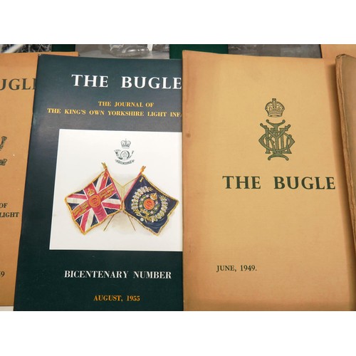 54 - TEN VARIOUS COPIES OF THE BUGLE THE JOURNAL OF THE KINGS OWN YORKSHIRE LIGHT INFANTRY DATING BETWEEN... 