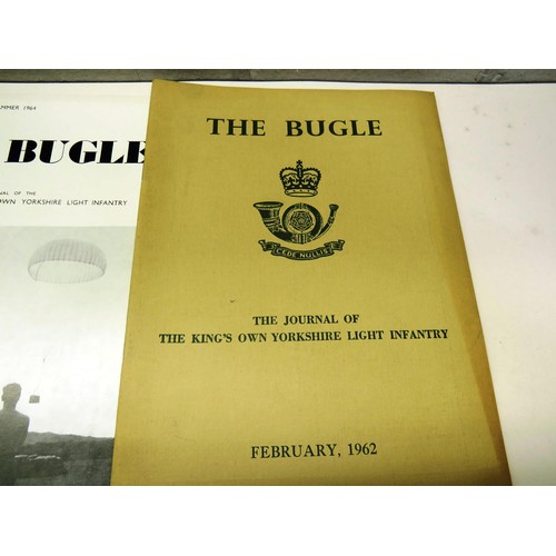 54 - TEN VARIOUS COPIES OF THE BUGLE THE JOURNAL OF THE KINGS OWN YORKSHIRE LIGHT INFANTRY DATING BETWEEN... 