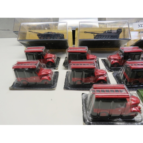 322 - MODEL TANKS TRACTOR AND FIRE ENGINES