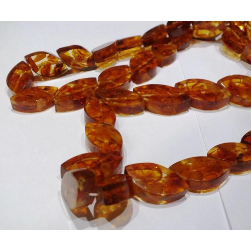 271 - VINTAGE REAL AMBER BEAD NECKLACE APPROXIMATE SIZE 28