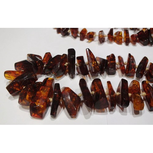 274 - VINTAGE REAL COGNAC AMBER CHUNKY NUGGET BEAD 30