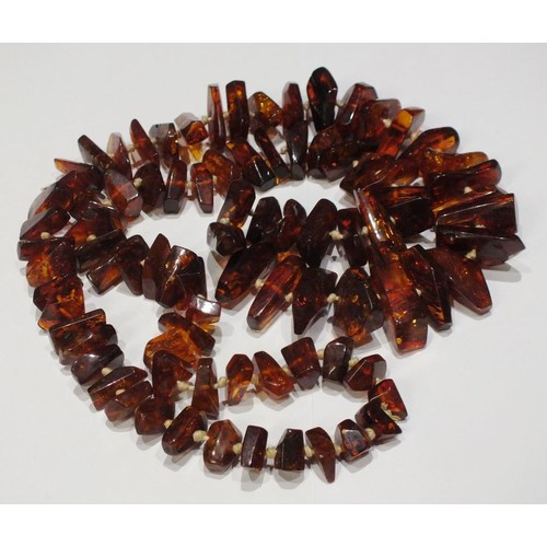 274 - VINTAGE REAL COGNAC AMBER CHUNKY NUGGET BEAD 30