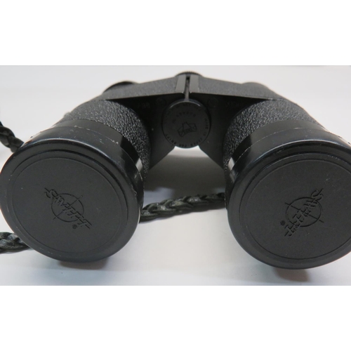 216 - VINTAGE SWIFT No 723 TRYLITE BINOCULARS 9 x 35 IN ORIGINAL CASE