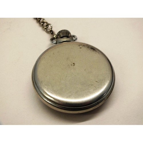 245 - VINTAGE INGERSOLL LTD - LONDON POCKET WATCH ON ALBERT CHAIN