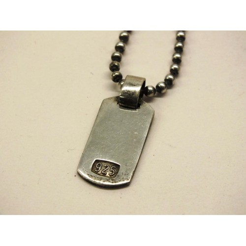 246 - SOLID SILVER 925 DOG TAG WITH SILVER CHAIN 16.9g