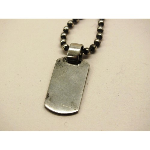 246 - SOLID SILVER 925 DOG TAG WITH SILVER CHAIN 16.9g