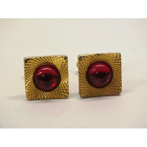 250 - VINTAGE DIAMOND CUT CUFFLINKS IN ORIGINAL BOX