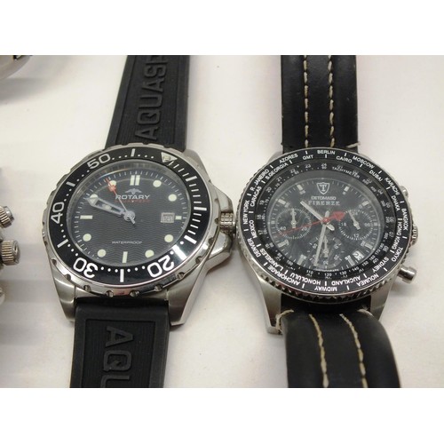 251 - SIX GENTS WATCHES INCLUDES CITIZEN CHRONOGRAPH, EDIFACE ETC