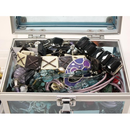 259 - TWO BOXES OF COSTUME JEWELLERY