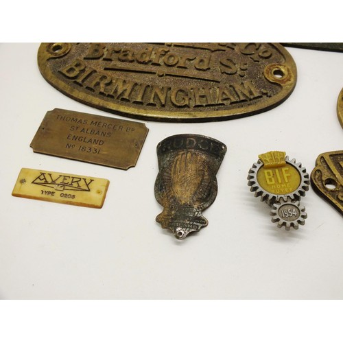 265 - COLLECTABLE AND UNUSUAL SIGNAGE, SILVER, BRASS- 1940'S, 50'S,60'S MIX OF 25 ITEMS