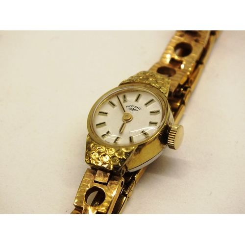 340 - ROTARY LADIES WIND UP WATCH GOLD- FULLY WORKING SUPPLIED IN THE ORIGINAL BOX- VINTAGE WATCH