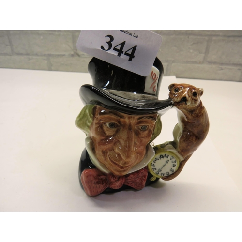 344 - ROYAL DOULTON MAD HATTER TEAPOT AND TOBY JUG