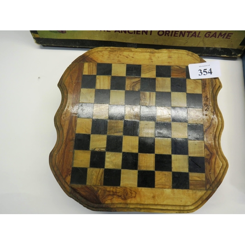 354 - TABLE CHESS SET, SCRABBLE AND GO GAME