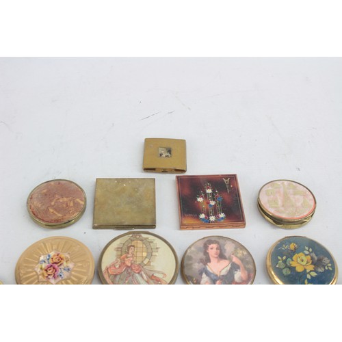 401 - 25 x Assorted Vintage Ladies Powder COMPACTS Inc Kigu, Floral, Gold Tone Etc