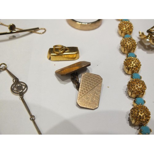 281 - SELECTION OF GOLDTONE JEWELLERY INCLUDES NECKLACES, RINGS & EARRINGS