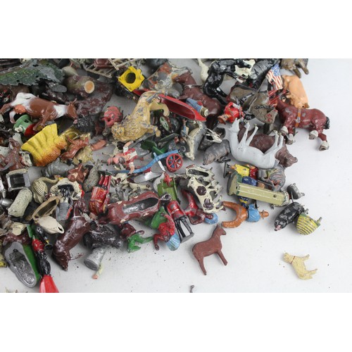 439 - Job Lot Of Assorted Vintage LEAD FIGURES Inc Farm Animals, People Etc