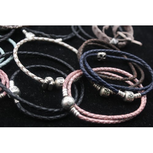 452 - x 17 .925 Pandora Leather Bracelets