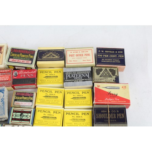 457 - 30 x Antique / Vintage Assorted Pen Nibs Inc Advertising, HINKS WELLS CO Etc